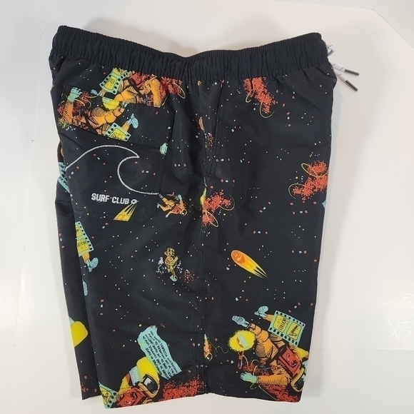 GAILANG Surf Club Mens 35 Black Lined Polyester Shorts Swim Trunks Drawstring - Picture 4 of 10